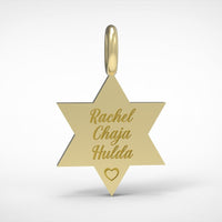 Magen David Name Pendant Necklace with diamond, 14K Gold Star of David Name Pendant, Jewish Star Of David with Personalized Engaving