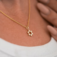 Magen David Pendant Necklace, 14K Gold Star of David Necklace, Jeweish Star Of David, Magen David Jewelry