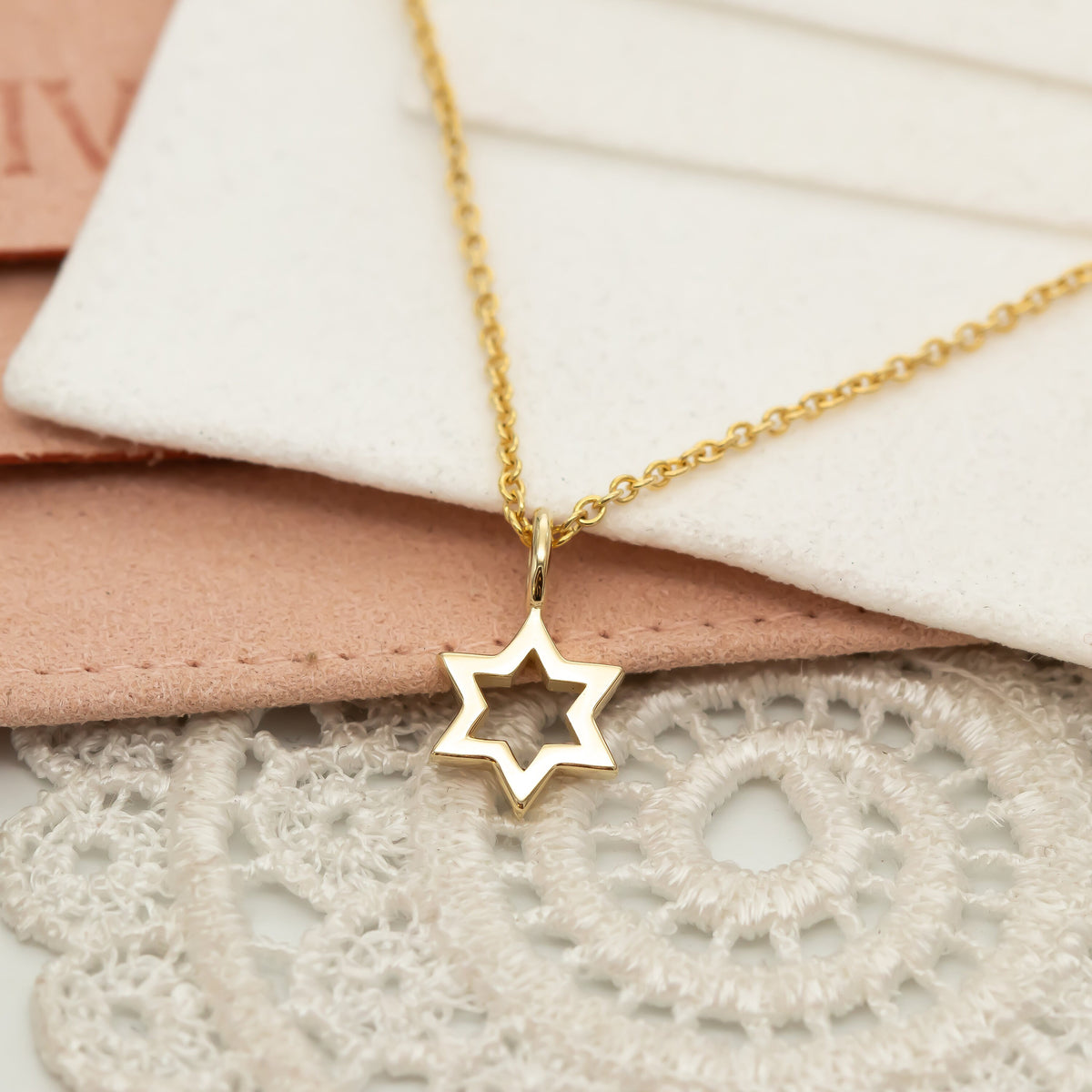 Magen David Pendant Necklace, 14K Gold Star of David Necklace, Jeweish Star Of David, Magen David Jewelry