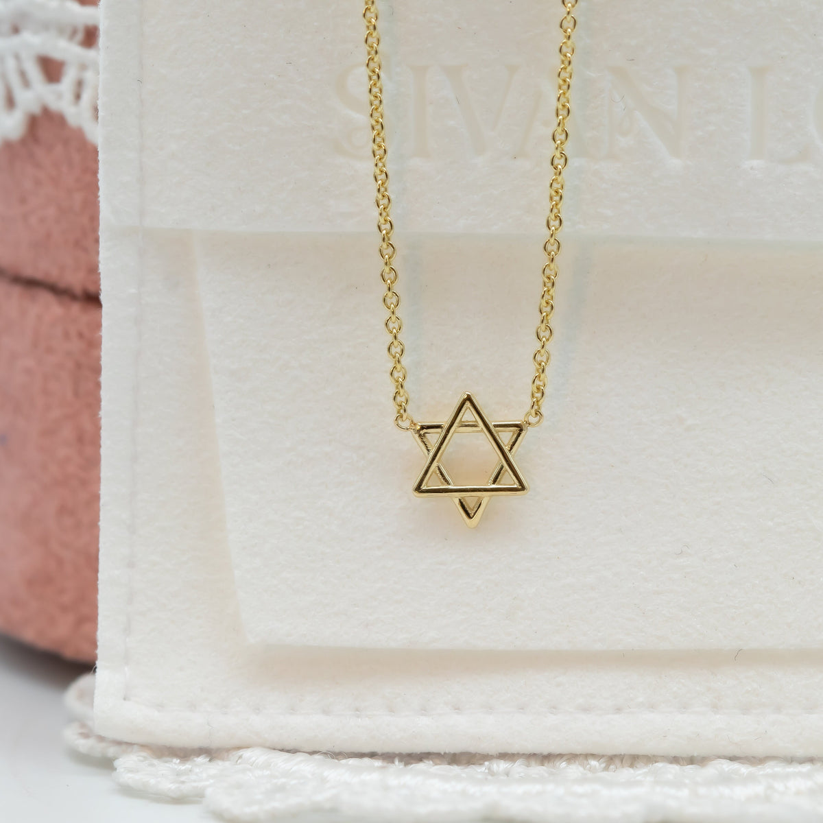 Magen David Charm Necklace, 14K Gold Star of David Necklace, Jeweish Star Of David, Magen David Jewelry, Delicate pendant Necklace