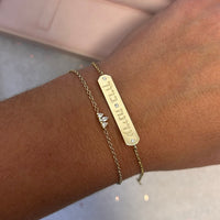 Hebrew Nme Bracelet - Diamond Gold Name Bracelet - 14K Gold Hebrew Name Gold Chain Bracelet wih diamonds, Personalized Name Bracelet
