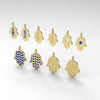 Gold Hamsa Earrings, Jewish Star of David Hamsa Dangle Earrings, 14K Gold Hamsa Dangle Earrings, Blue Star, White Gold Hamsa Earrings