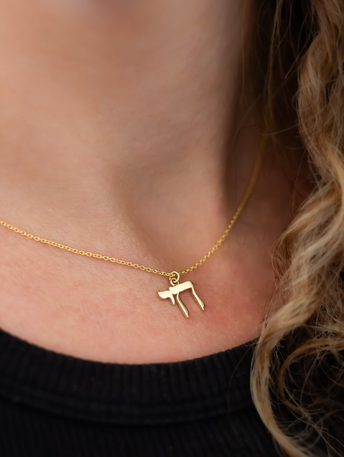 Chai Pendant Necklace, 14k Gold Chai Pendant Necklace, Chai Necklace Charm