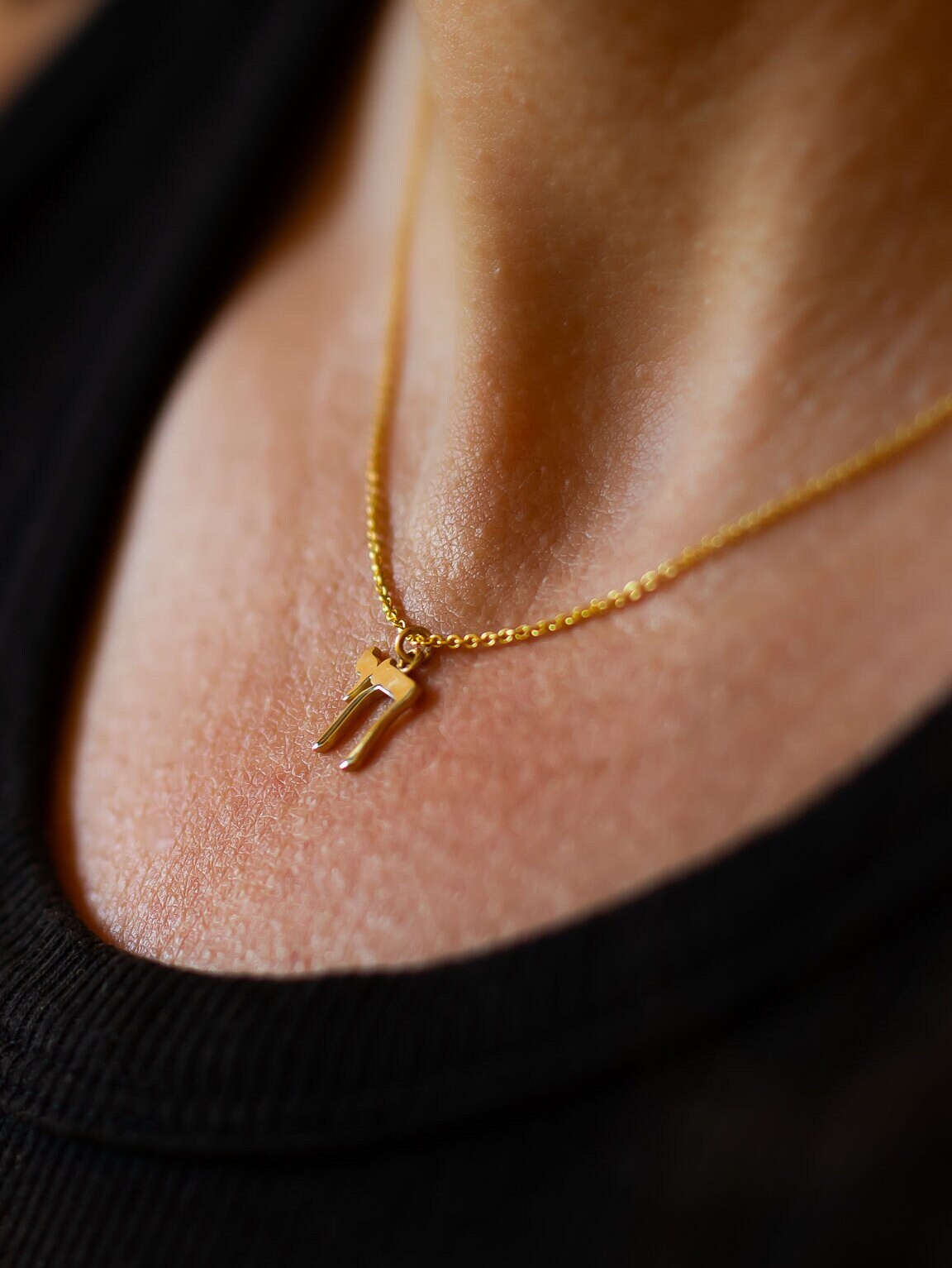 Chai Pendant Necklace, 14k Gold Chai Pendant Necklace, Chai Necklace Charm