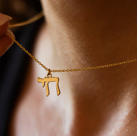 Chai Pendant Necklace, 14k Gold Chai Pendant Necklace, Chai Necklace Charm