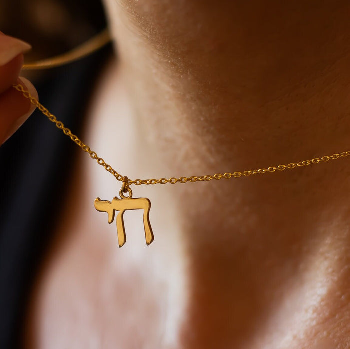 Chai Pendant Necklace, 14k Gold Chai Pendant Necklace, Chai Necklace Charm