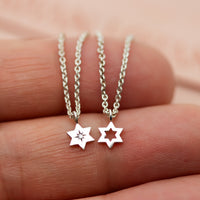 Tiny Star of David Charm, Magen David Charm, 14K Gold Star of David Diamond Charm for Necklace or Hoop Earrings, Jeweish Star Of David