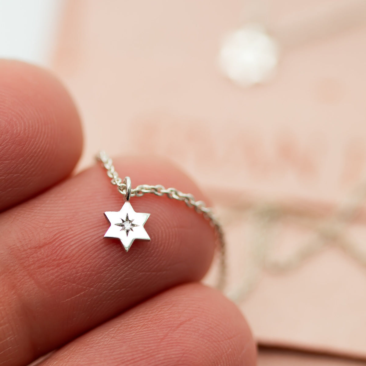Tiny Star of David Charm, Magen David Charm, 14K Gold Star of David Diamond Charm for Necklace or Hoop Earrings, Jeweish Star Of David