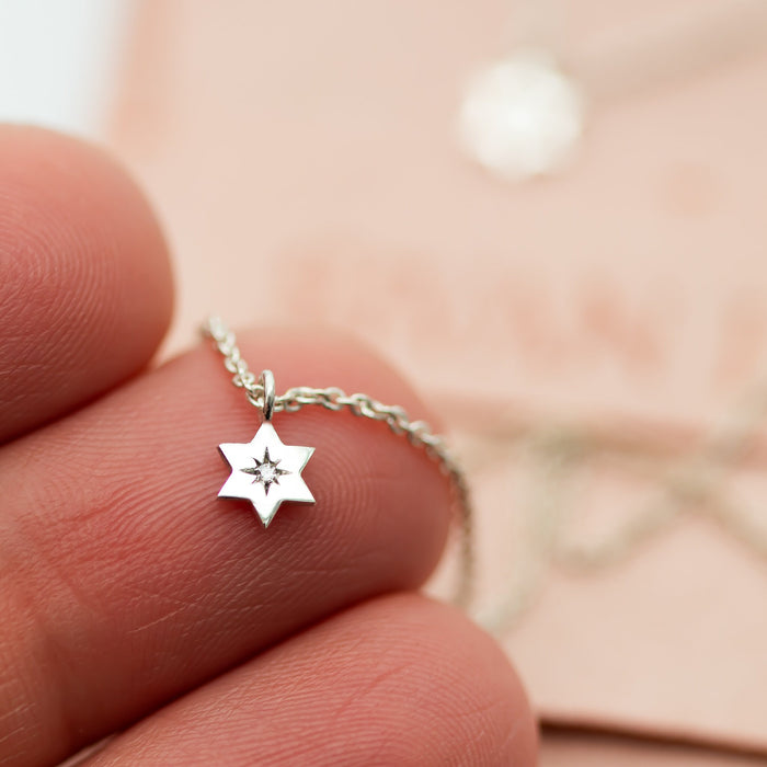 Tiny Star of David Charm, Magen David Charm, 14K Gold Star of David Diamond Charm for Necklace or Hoop Earrings, Jeweish Star Of David