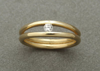 Natural diamond ring in 14k yellow gold