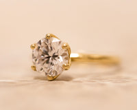 2ct Moissanite engagement ring solitaire engagement ring unique enagement ring gold ring 2 Carat Moissanite Flower Ring - Sivan Lotan Jewelry - סיון לוטן - טבעת אירוסין - טבעת יהלום - טבעת סוליטר