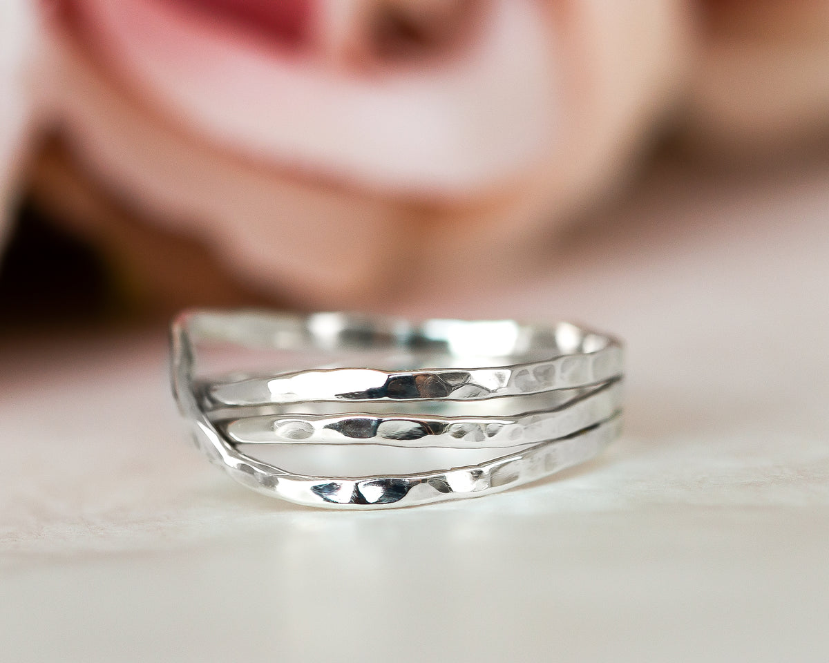 Hammered Infinity Gold Ring