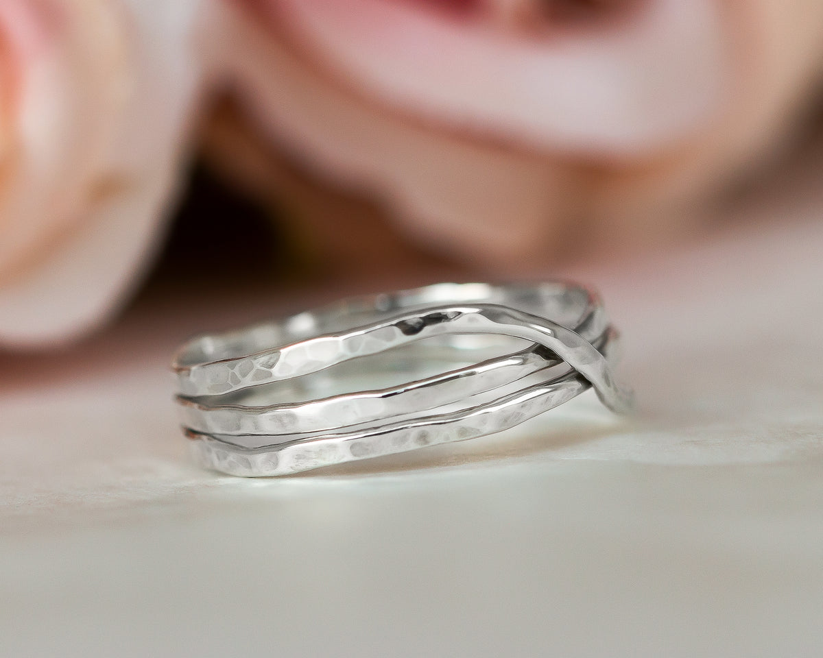 Hammered Infinity Gold Ring