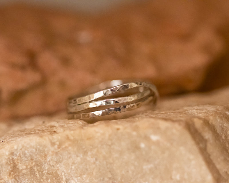 Hammered Infinity Gold Ring