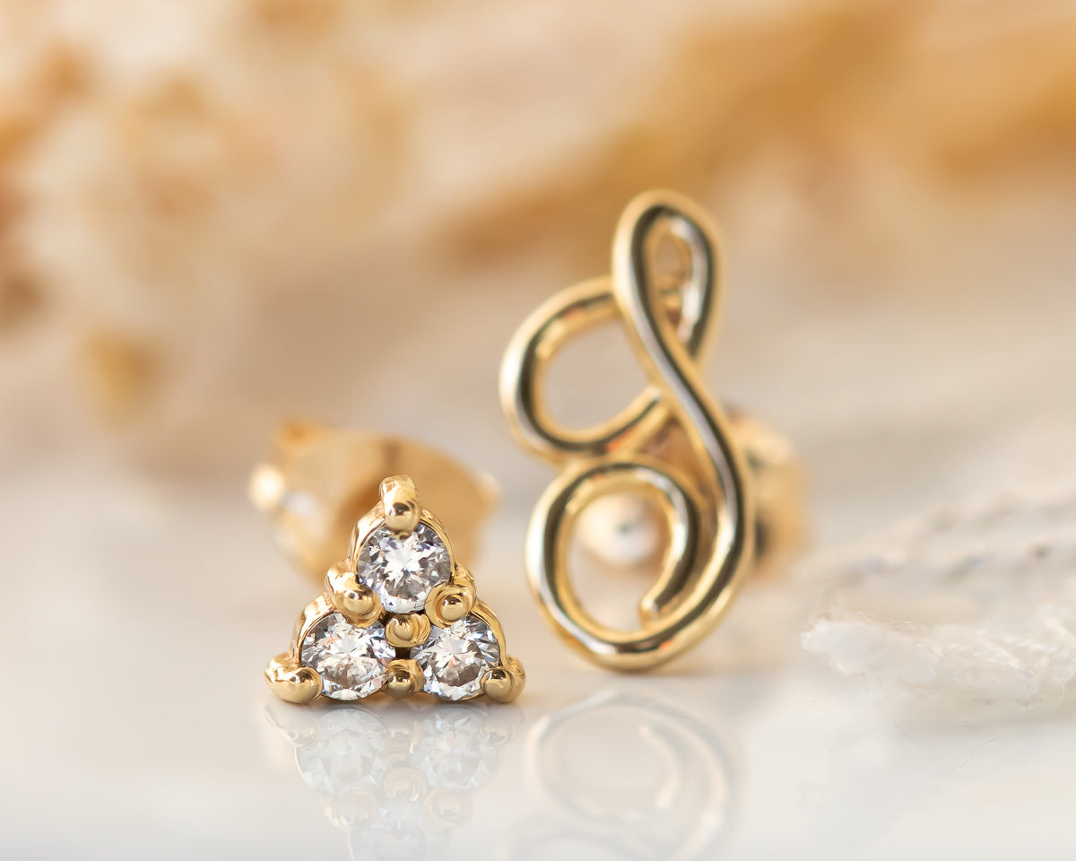 Initial Letter Stud Earrings