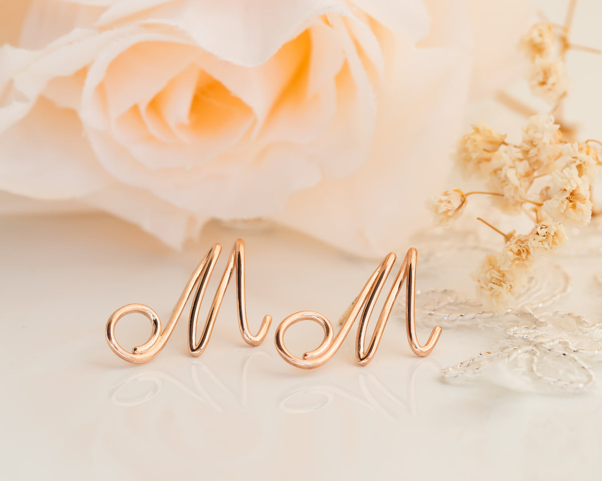 Initial Letter Stud Earrings