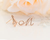 Initial Letter Stud Earrings