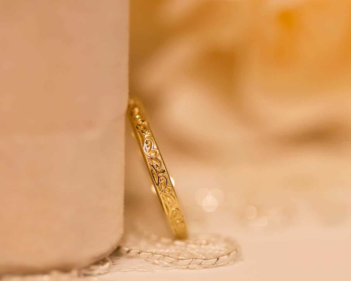 Romantic Lace Gold Ring