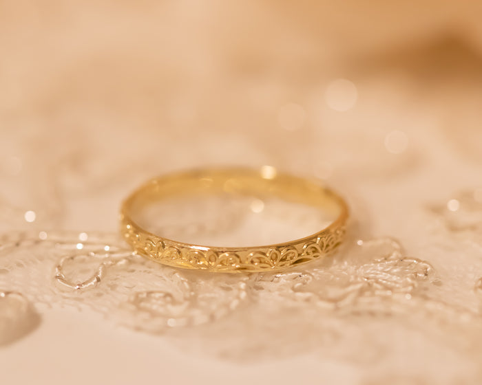 Romantic Lace Gold Ring
