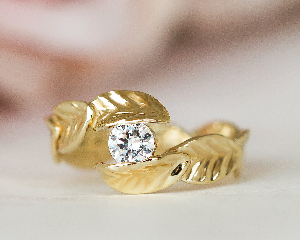Leaf Engagement Ring