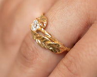 Leaf and Twig Diamond Engagement Ring