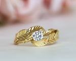 Leaf and Twig Diamond Engagement Ring