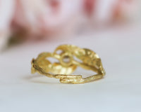Leaf and Twig Diamond Engagement Ring