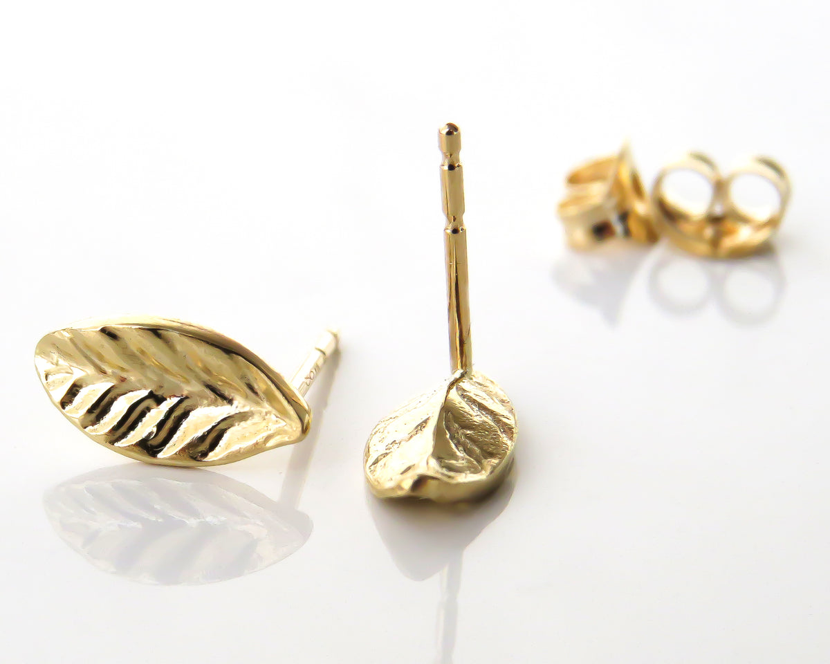 Leaf Gold Stud Earrings