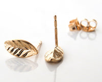 Leaf Gold Stud Earrings