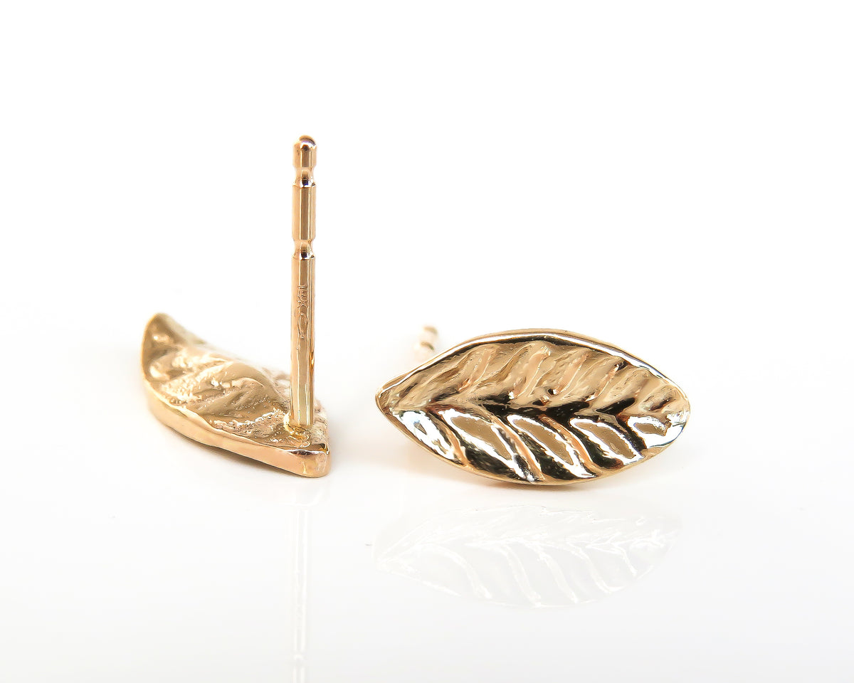 Leaf Gold Stud Earrings