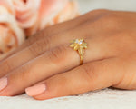 Leaves Moissanite Engagement ring