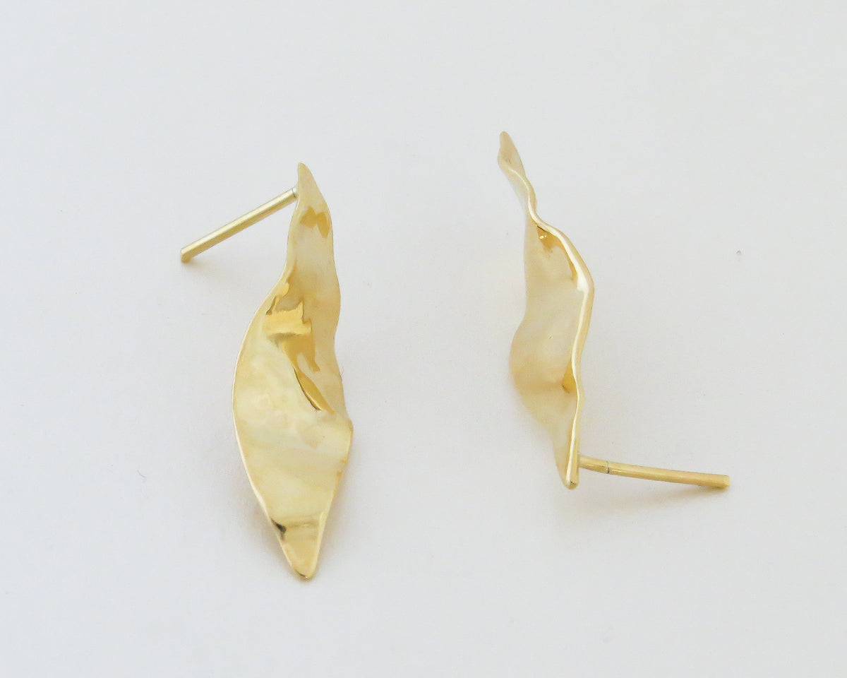 Leaf Gold Drop Earrings