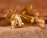 Three Leaf Gold Ring