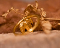 Three Leaf Gold Ring