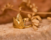 Three Leaf Gold Ring