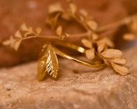 Three Leaf Gold Ring