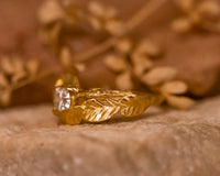 Leaf and Twig Diamond Engagement Ring