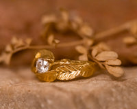 Leaf and Twig Diamond Engagement Ring