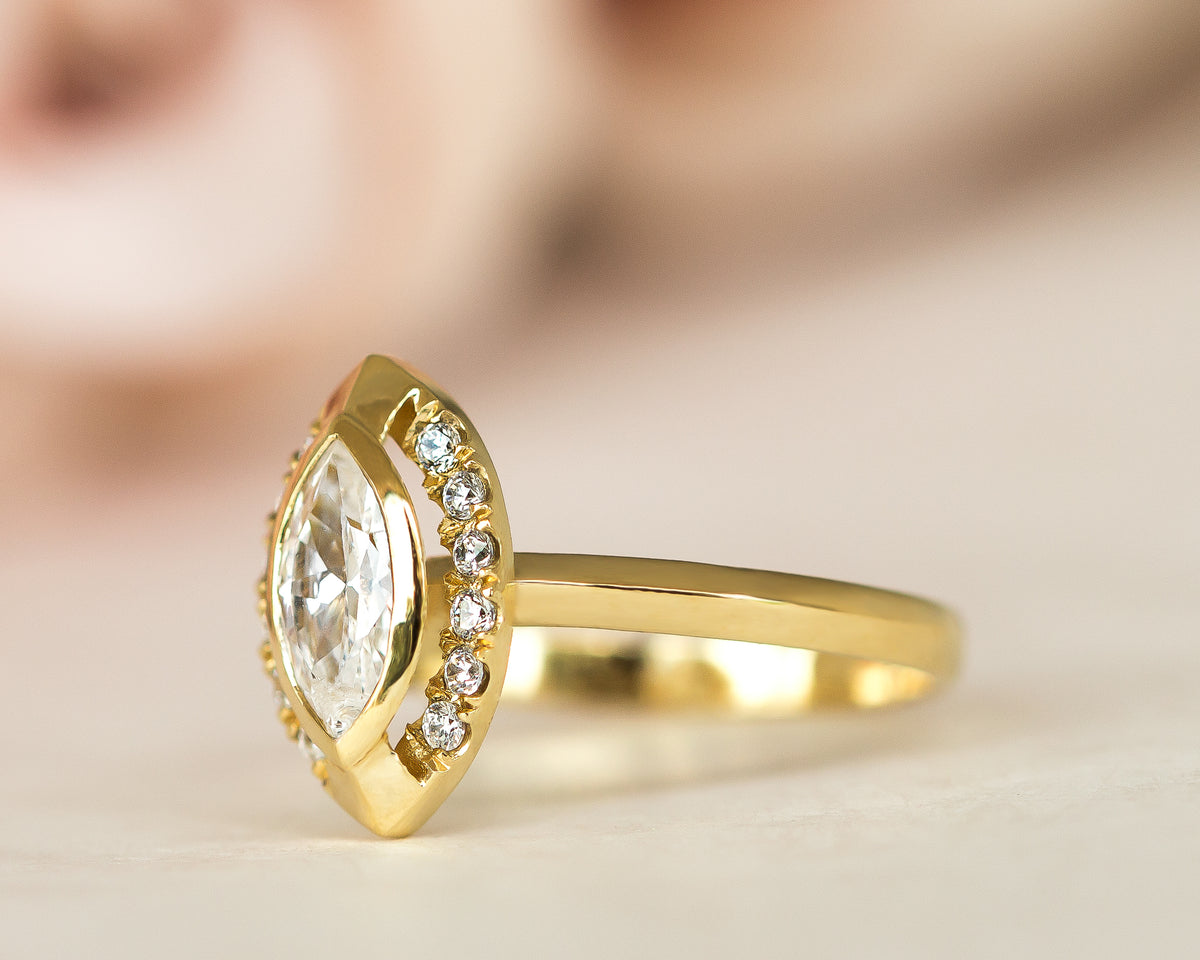 Halo Marquise Diamond Engagement Ring