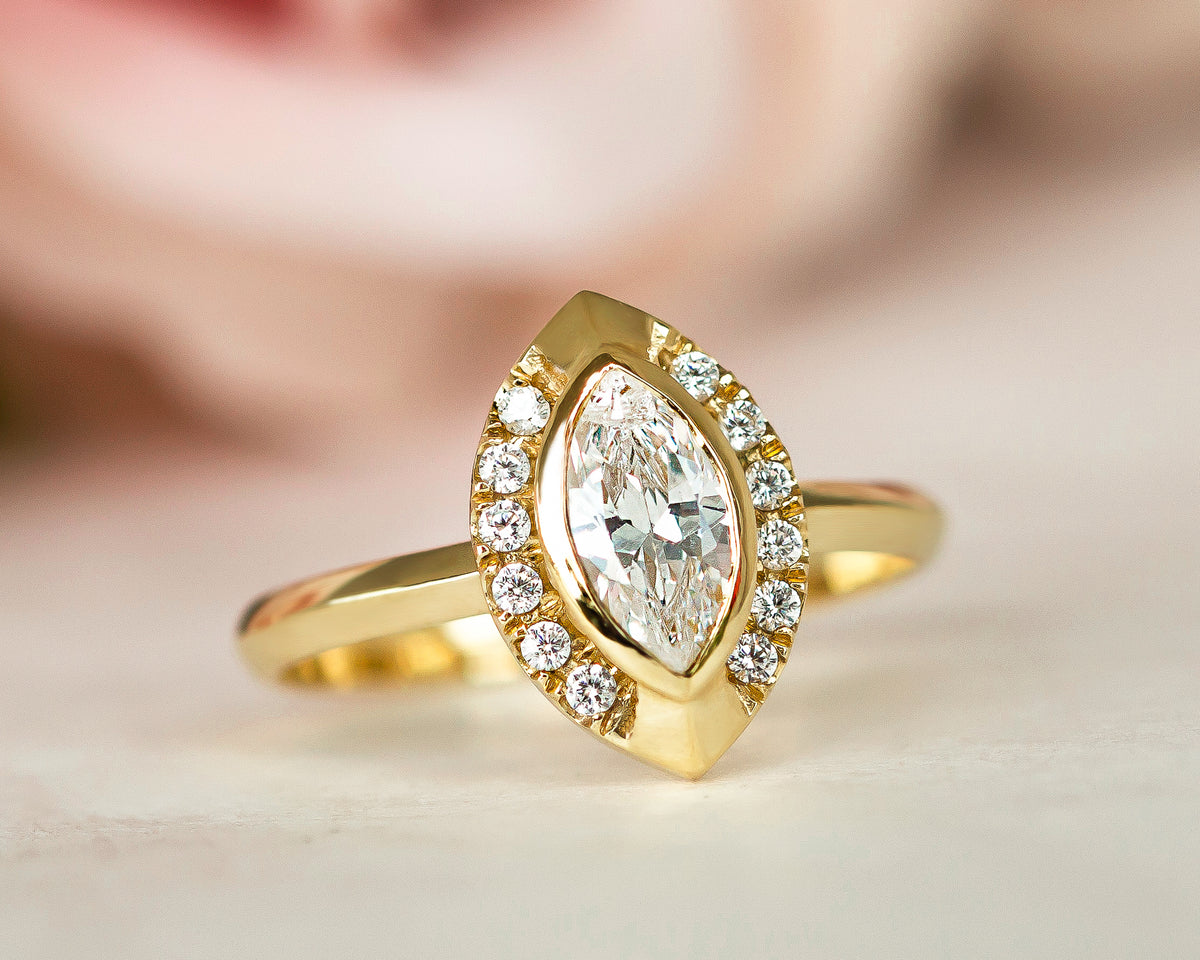 Halo Marquise Diamond Engagement Ring
