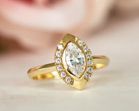 Halo Marquise Diamond Engagement Ring