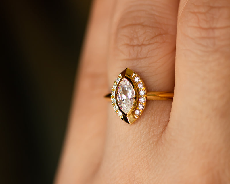Halo Marquise Diamond Engagement Ring