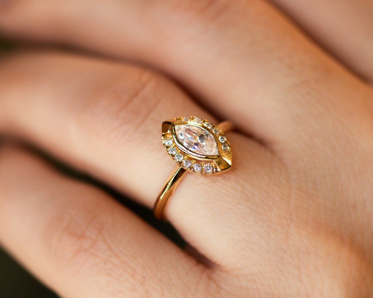 Halo Marquise Diamond Engagement Ring