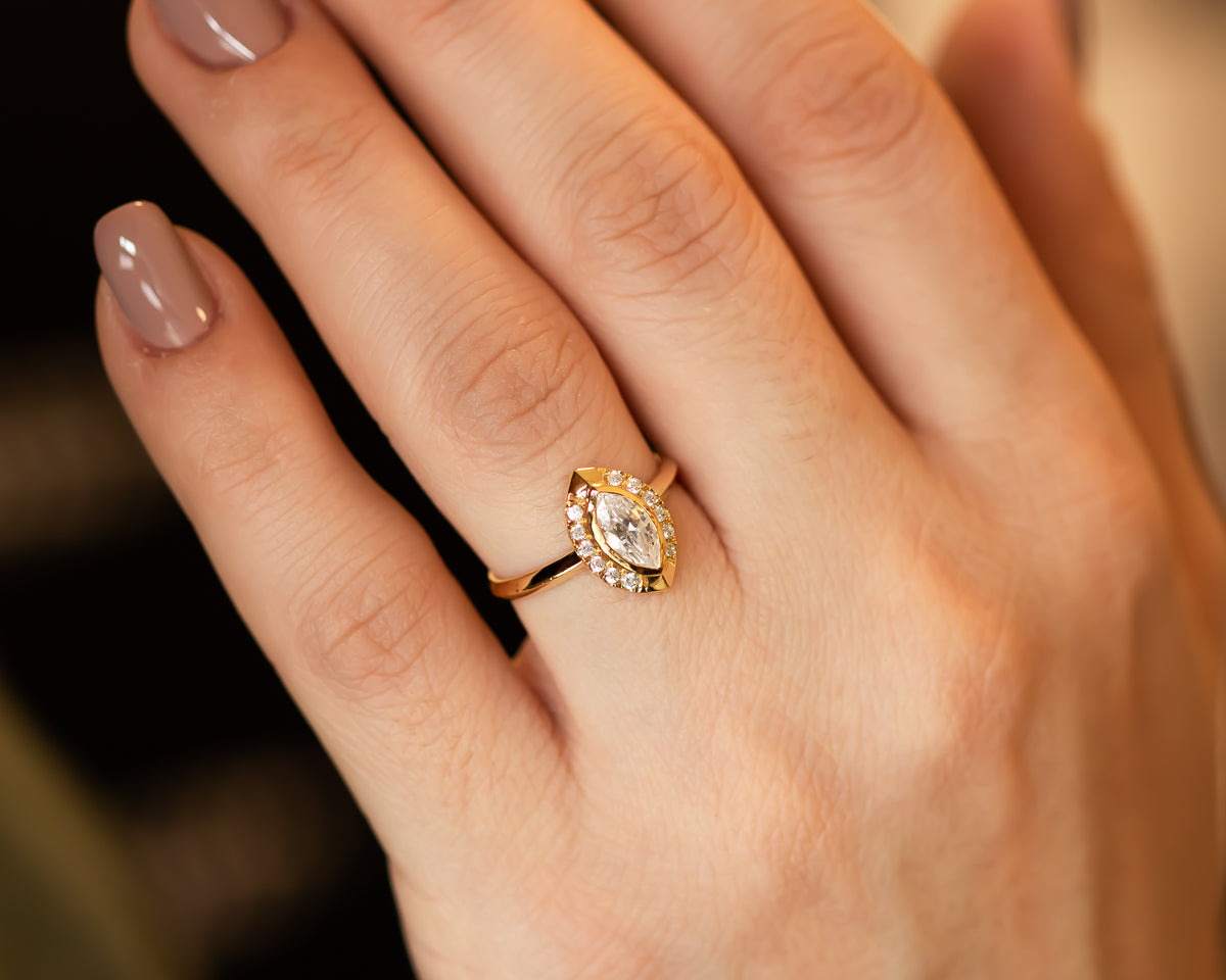 Halo Marquise Diamond Engagement Ring