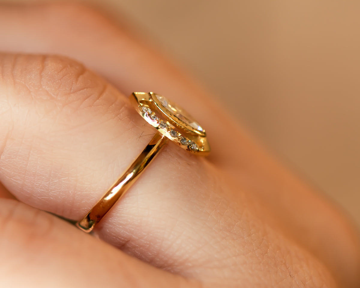 Halo Marquise Diamond Engagement Ring