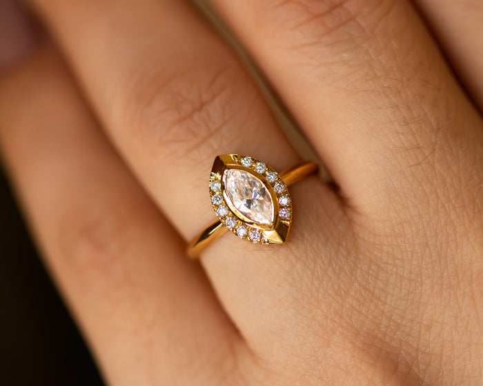 Halo Marquise Diamond Engagement Ring
