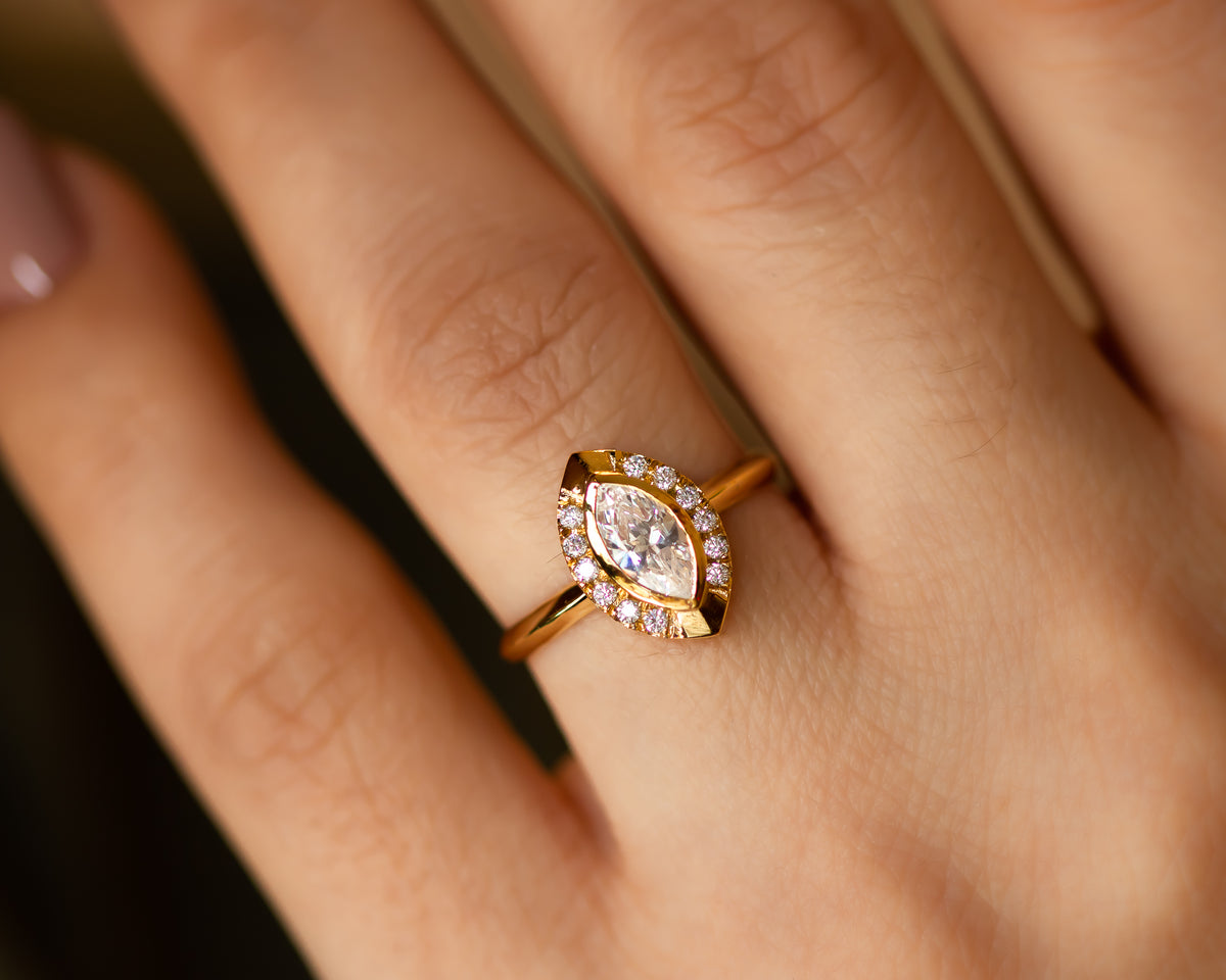 Halo Marquise Diamond Engagement Ring