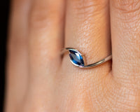 Blue Sapphire Marquise Ring, Sapphire Engagement Ring - Sivan Lotan Jewelry - טבעת ספיר מרקיזה - סיון לוטן תכשיטים