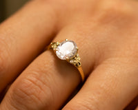 Oval Moissanite and Diamonds Vintage Ring