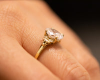 Oval Moissanite and Diamonds Vintage Ring